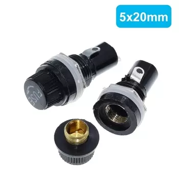 5 шт. 5*20 мм 6*30 мм стеклянные держатели предохранителей 5x20 6x30 гнездо страховой трубки держатель предохранителя для страхового крепления на панели держатель предохранителя