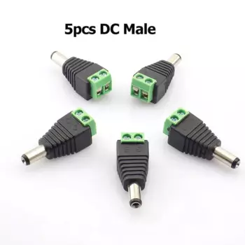 5 шт. 5,5 мм x 2,1 мм, штекер постоянного тока, разъем BNC, адаптер питания постоянного тока для светодиодных лент и камер видеонаблюдения D3