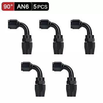 5 шт. AN4 AN6 AN8 AN10 прямой 45 90 180 градусов мазута поворотный концевой фитинг шланга масла Шланг Концевой адаптер Комплект Заводская поставка
