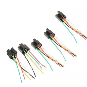 5 шт. 5-контактный разъем автомобильного реле, разъем жгута проводов, бакелитовое реле, базовое сиденье для 12 В, 24 В, 4-контактное 5-контактное автоматическое реле