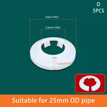 5 шт., белые пластиковые накладки на трубы радиатора HELTC