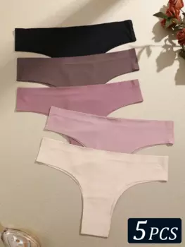 5 шт бесшовные трусики Maillard ультратонкие бразильские трусики женские льдовое шелковое белье сексуальные трусики с низкой талией g-стринги женские твердые