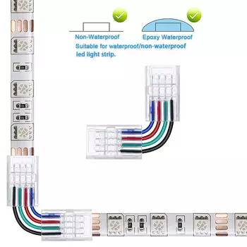 5 шт. Быстрые разъемы VBS L Tape Adjustable Connector для RGB LED ленты