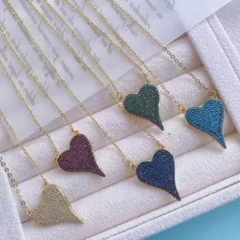 5 шт., цепочка с подвеской в форме сердца