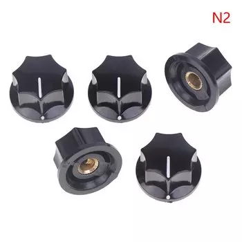 5 шт., черная бакелитовая ручка MF-B01 MF-B02 MF-B03, шестиугольная крышка переключателя ремня потенциометра, внутреннее отверстие, ручки потенциометра 6 мм