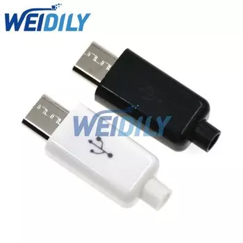 5 шт. черный + 5 шт. Белый Micro USB 5-контактный Штекерный разъем для сварки данных OTG линейный интерфейс DIY кабель для передачи данных Аксессуары
