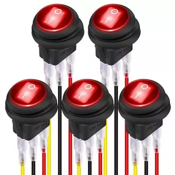 5 шт., Daiertek, KCD1, 12В, 20А, водонепроницаемый светодиодный переключатель