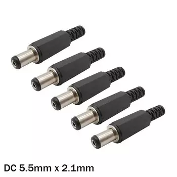 5 шт. DC 5,5 мм x 2,1 мм штекерный разъем питания