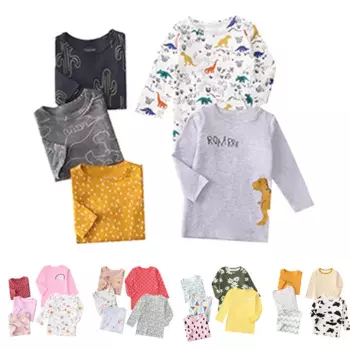 5 шт., Детская Хлопковая футболка с длинным рукавом и принтом