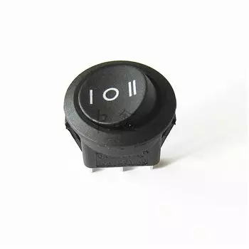 5 шт., диаметр 20 мм, маленькие круглые кулисные переключатели для лодки, мини-круглые черные 3-контактные кулисные переключатели ВКЛ-ВЫКЛ-ВКЛ 6А 250 В 10 А 125 В