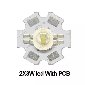 5 шт., двухцветные светодиодные лампы HotRed 2X3W