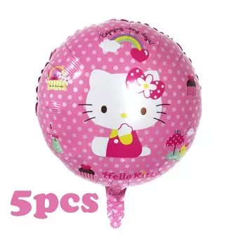 5 шт., фольгированные шары Hello Kitty для девочек