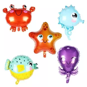 5 шт. фольгированные воздушные шарики животные океан joy-enlife