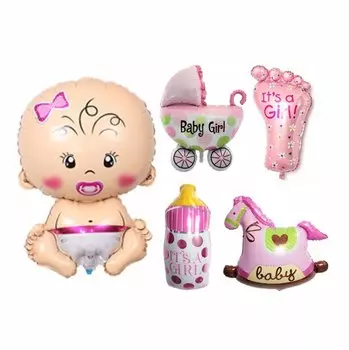 5 шт. фольгированных шаров ZPDH сине-розовых