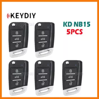 5 шт. KEYDIY KD NB15 многофункциональный пульт дистанционного управления 3 кнопки NB серии KD дистанционный Автомобильный ключ MQB стиль для KD900 KD900 + URG200 мини