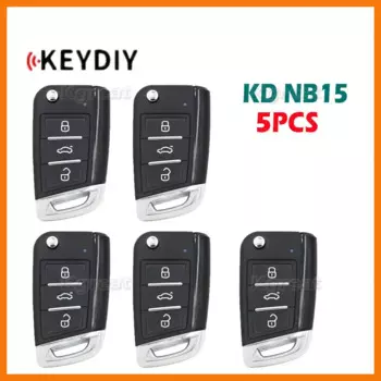 5 шт. KEYDIY KD NB15 многофункциональный пульт дистанционного управления 3 кнопки NB серии KD дистанционный Автомобильный ключ MQB стиль для KD900 KD900 + URG200 мини
