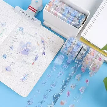 5 шт. Клейкая лента YOUQIWJ Ocean Washi