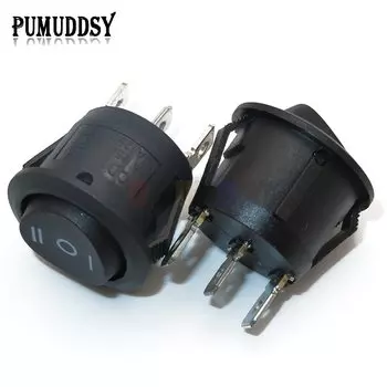 5 шт., кнопочный выключатель, 20 мм, SPST, 2 контакта, 3 контакта, 3 А, 250 В