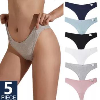 5 шт./комплект, женские хлопковые трусики-стринги
