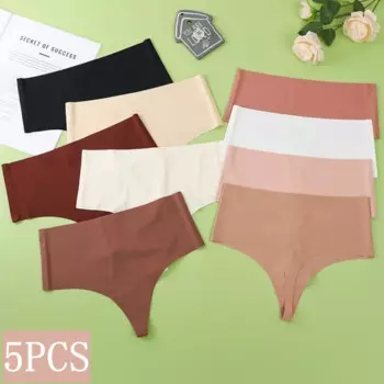 5 шт./комплект, женские трусики-стринги с высокой талией