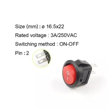 5 шт. Круглые пластиковые переключатели CNNCKDL KCD1-105 черного цвета 2-контактные