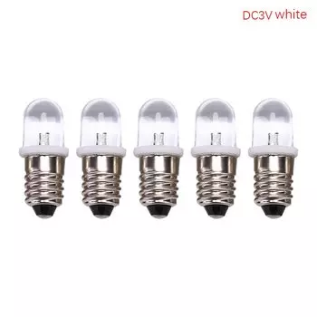 5 шт. LED лампа E10 HUXUAN белый/теплый белый свет