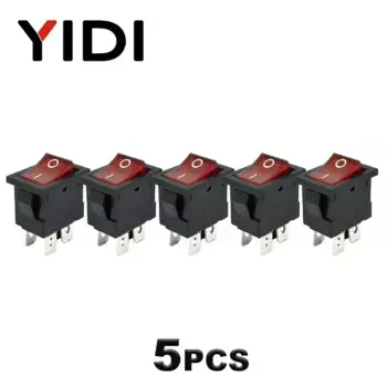 5 шт./лот пластиковый светодиодный кулисный переключатель YIDI KCD1-104 красный