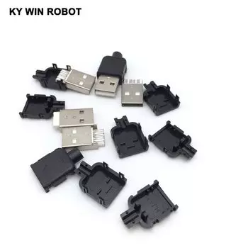 5 шт./лот USB папа с пластиковой оболочкой/три части a Тип 4P Эфирное зарядное устройство преобразования мощности