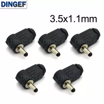 5 шт./лот, вилка постоянного тока, колено 90 градусов, 3,5x1,1 мм, 3,5*1,1 мм, вилка питания постоянного тока, провод в сборе, сварочный провод, тип 3,5*1,1
