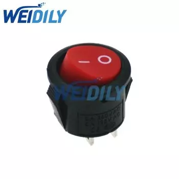 5 шт., маленькие круглые Клавишные переключатели KCD1, диаметр 16 мм, 3 а/250 В, 6 А/125 В
