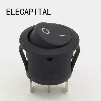 5 шт. мини-круглый черный 3-контактный SPDT кулисный переключатель включения-выключения с защелкой