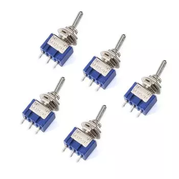 5 шт. MTS-102 3-контактный 2-позиционный мини-тумблер SPDT ON-ON 6A 125VAC миниатюрные переключатели