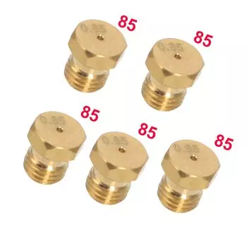 5 шт., натуральная газовая струйная латунная форсунка для сжиженного нефтяного газа, номер 85, отверстие M6, подходит для G20, пропана G30, бутана G31 Calor