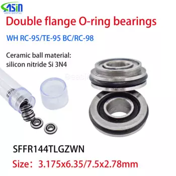 5 шт. новые стоматологические керамические подшипники SFFR144TLGZWN 3,175x6,35x7,5 мм для высокоскоростного наконечника турбины WH RC95 TE95 с двойным фланцем