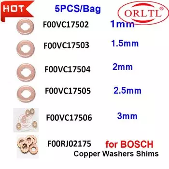 5 шт./партия, медные шайбы F00RJ02175 F00VC17502 F00VC17503 F00VC17504 F00VC17505 F00VC17506