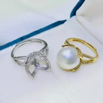 5 шт./партия, регулируемые кольца из серебра 925 пробы, 11-12 мм