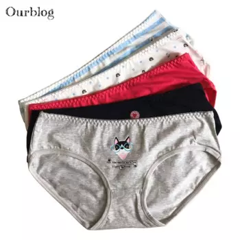 5 шт./партия, женские хлопковые трусы с низкой посадкой