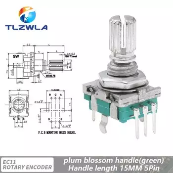 5 шт., поворотный энкодер EC11 TLZWLA
