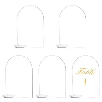5 шт. прозрачные акриловые свадебные знаки со стойкой