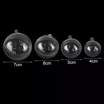 5 шт. Прозрачные рождественские шары YONGSNOW 4/5/6/7 см