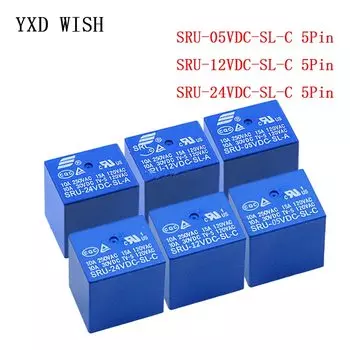 5 шт. реле YXD WISH SRU-05V 12V 24V