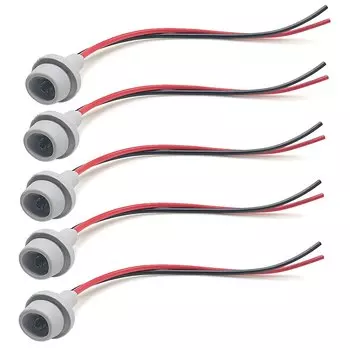 5 шт. резиновое основание T10, жгут проводов WY5W W5W, адаптер для ламп, адаптер для автомобиля, грузовика, боковой габаритный сигнал/парковочные огни, держатель лампы серого цвета