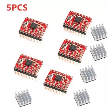 5 шт. Шаговый драйвер A4988 Reprap красный