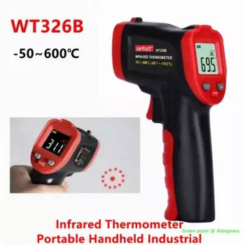 5 шт. WINTACT WT326B ручной цифровой инфракрасный термометр-50 ~ 600 Для промышленного сбора инфракрасной энергией, излучающейся объектом