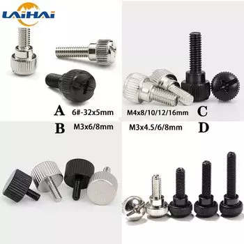 5 шт. винты JARBLUE 6#-32 M3 M4 черные, серебристые, углеродистая сталь