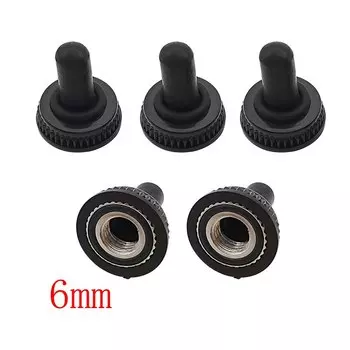 5 шт. водонепроницаемые крышки для тумблеров LOCHEUK 6 мм черные