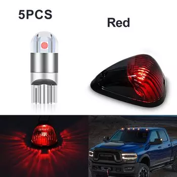 5 шт. Янтарные, белые, красные, синие светодиодные габаритные огни на крыше кабины для грузовика, внедорожника, кроссовера Jeep RV 4x4 (черные дымчатые линзы)