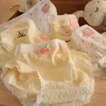 5 шт., женские хлопковые трусы со средней посадкой