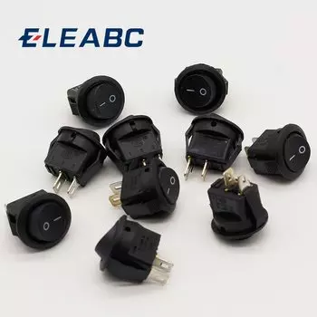 5 * маленький круглый черный 2-контактный 2-пилочный выключатель питания 3A/250V 6A/125V