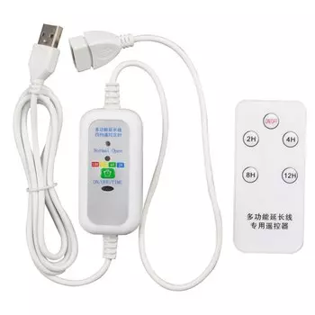 5 В 200 см 4-скоростной переключатель дистанционного управления 2-12 часов Кабель питания с синхронизацией для настольного вентилятора с питанием от USB Светодиодный свет и многое другое